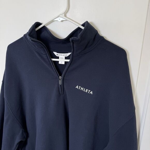 NWT Athleta Forever Fleece 1/4 Zip Sweatshirt Large - Picture 4 of 7